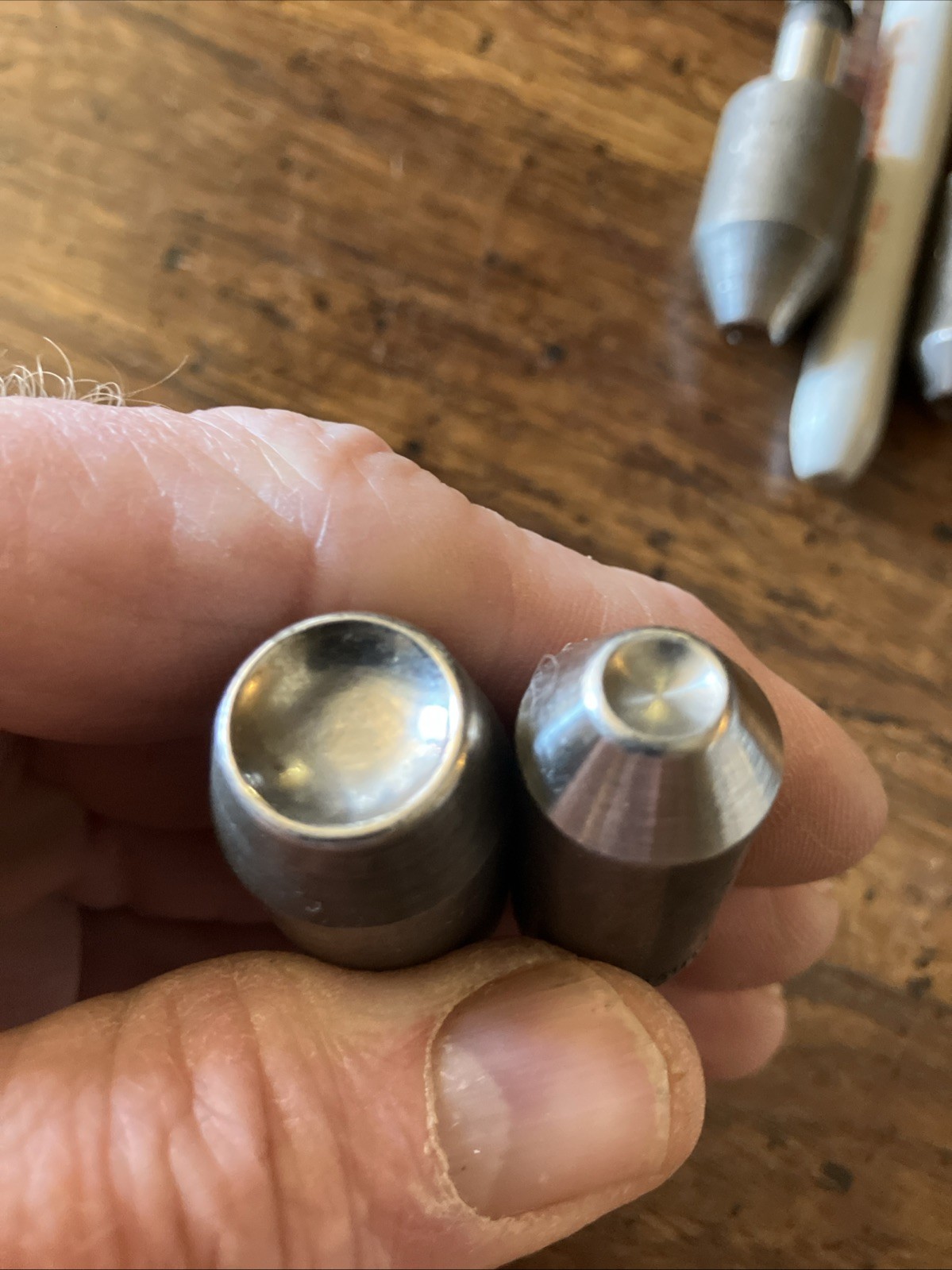 4 Lg Oval Head Rivet Squeezer Die 3/8 Shank Aircraft Aviation Brazier Belly Tank