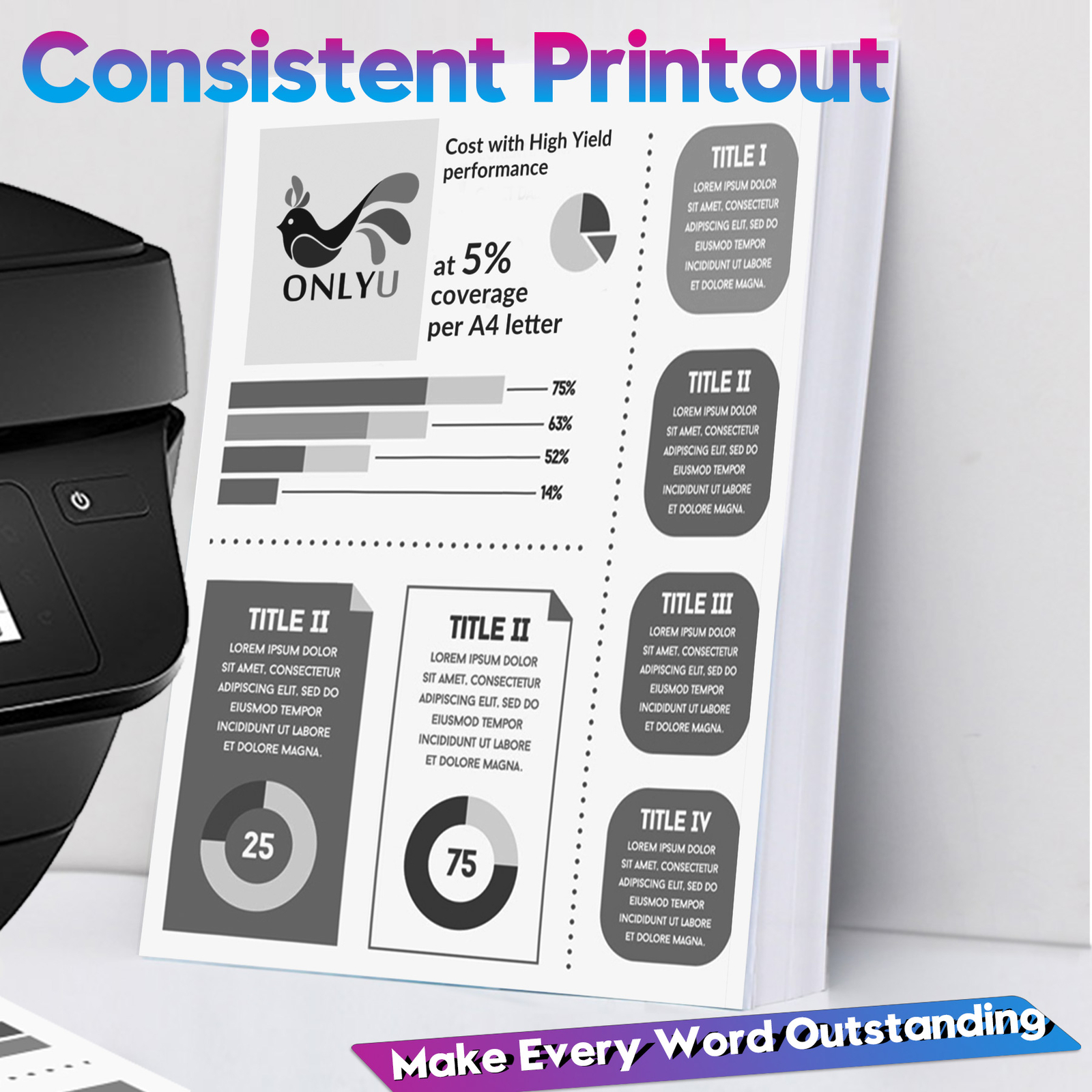 4PK TN760 Toner Cartridge for Brother TN730 MFC-L2710DW DCP-L2550DW HL-L2390DW