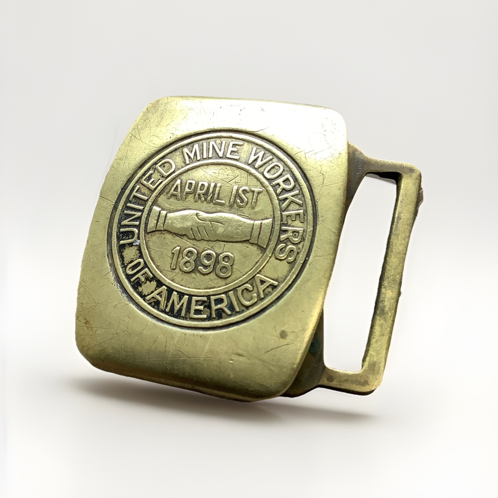 United Mine Workers of America belt buckle - uniform Piece 1898 Aprilist Mining
