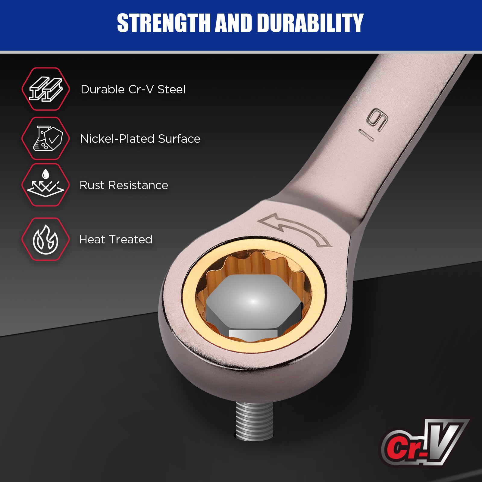 24/12PC Ratcheting Wrench Set Metric & SAE with Organizer 8-19 mm & 1/4" to 7/8"