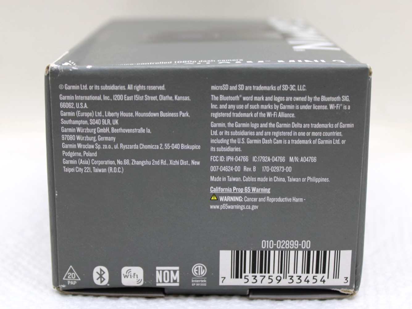 Garmin Dash Cam Mini 3 1080p Recorder 140 Degree Field of View 010-02899-00