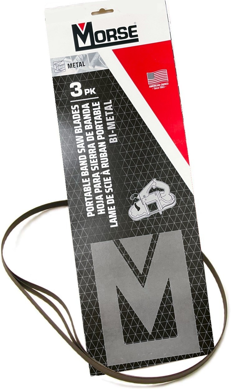 Morse 44-7/8" Bi-Metal Portable Band Saw Blades 12/16 TPI 0.5mm 3pc Made in USA