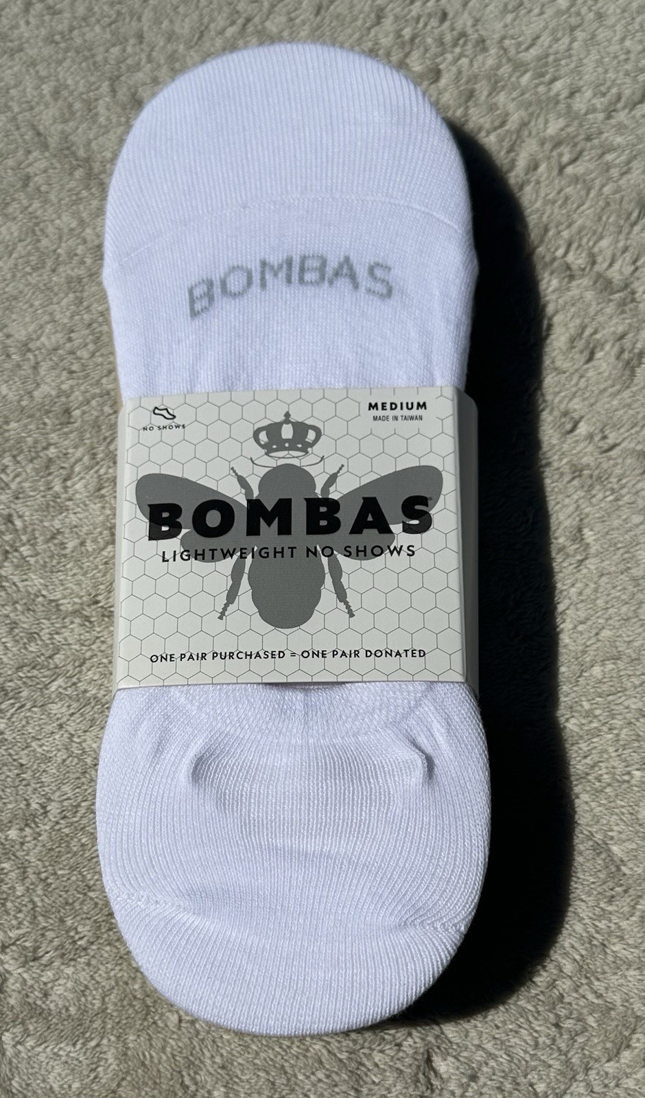 Bombas Unisex No Show Multicolor Socks 4-Pack Size Medium