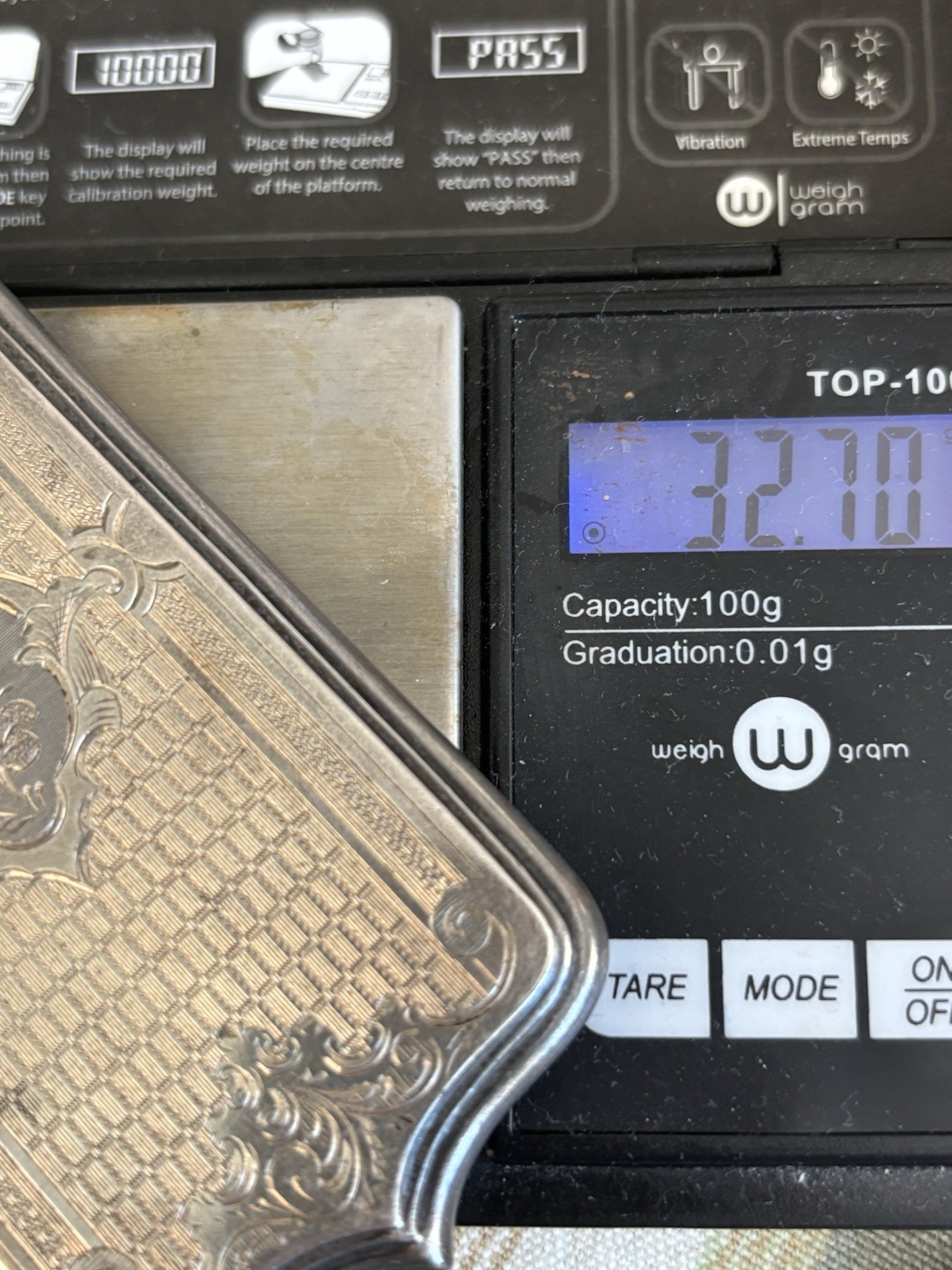 Sterling Silver Edwardian Engraved Cigarette Card Hinged Case 32.7g 925