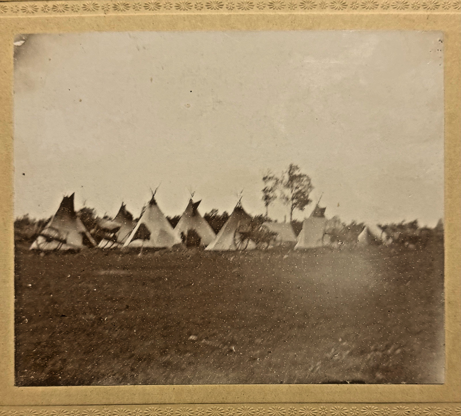 Antique Native American Indian Cabinet Card Photograph of Tepees; 1880's