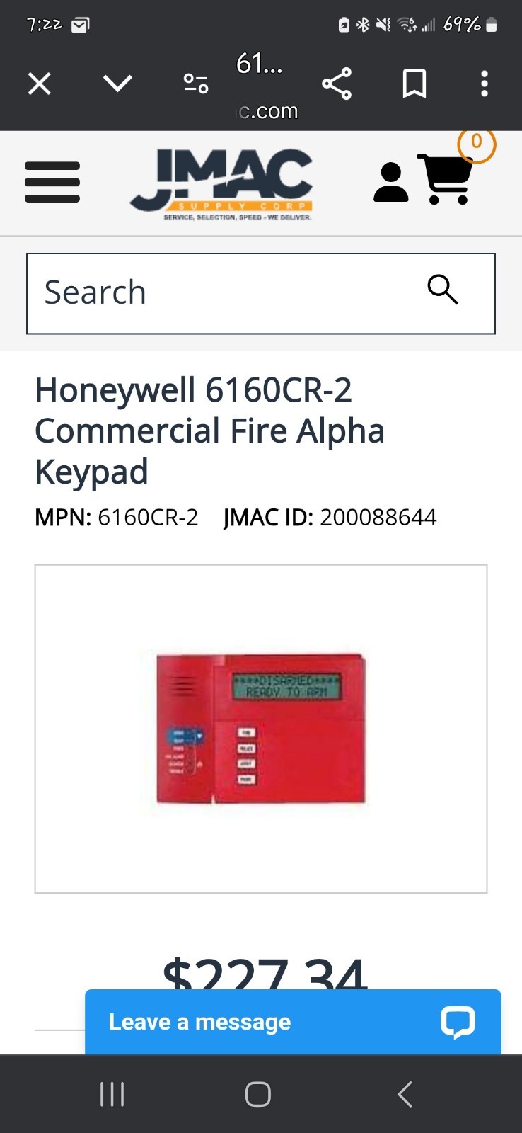 Cover Only - Resideo Honeywell 6160CR-2 Commercial Fire Control Panel - Red