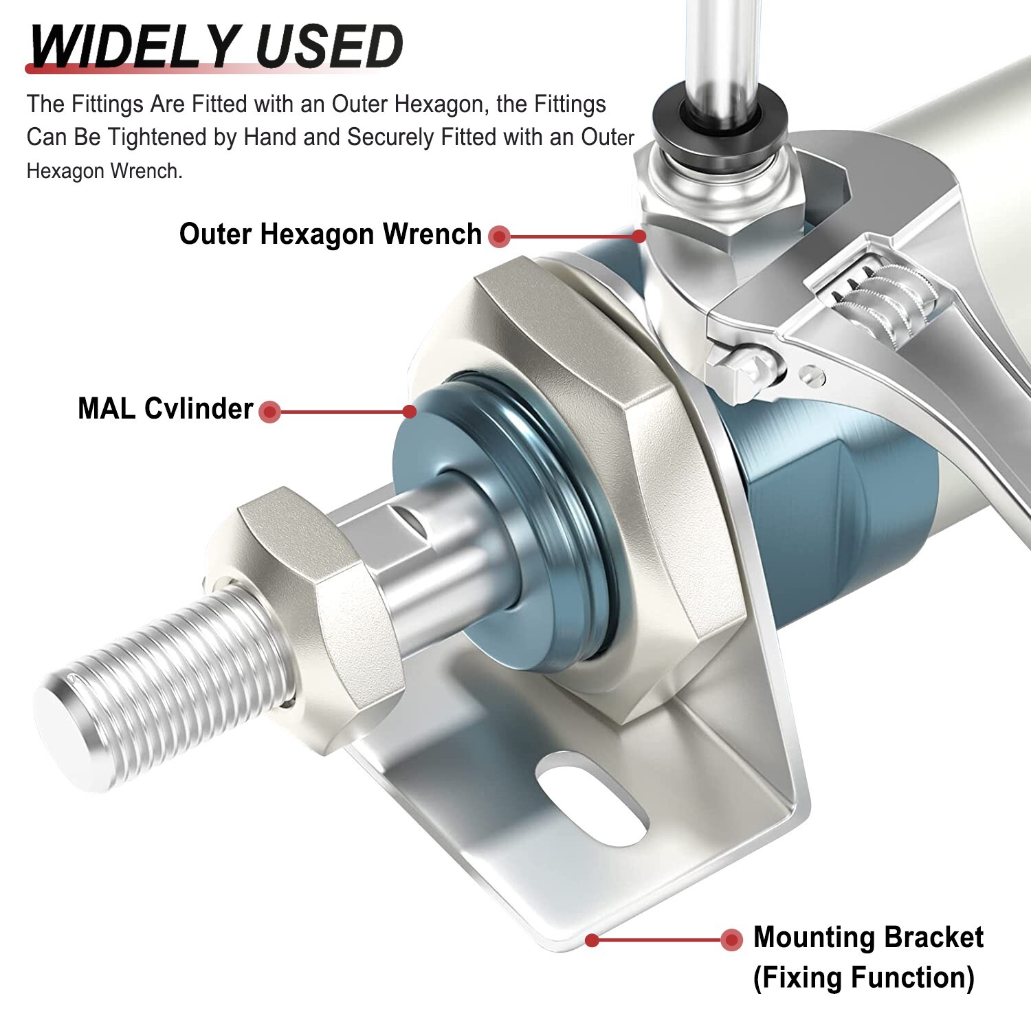 Push to Connect Hose Fitting Straight 3/8" Tube OD to 3/8" NPT Male Thread 10Pcs