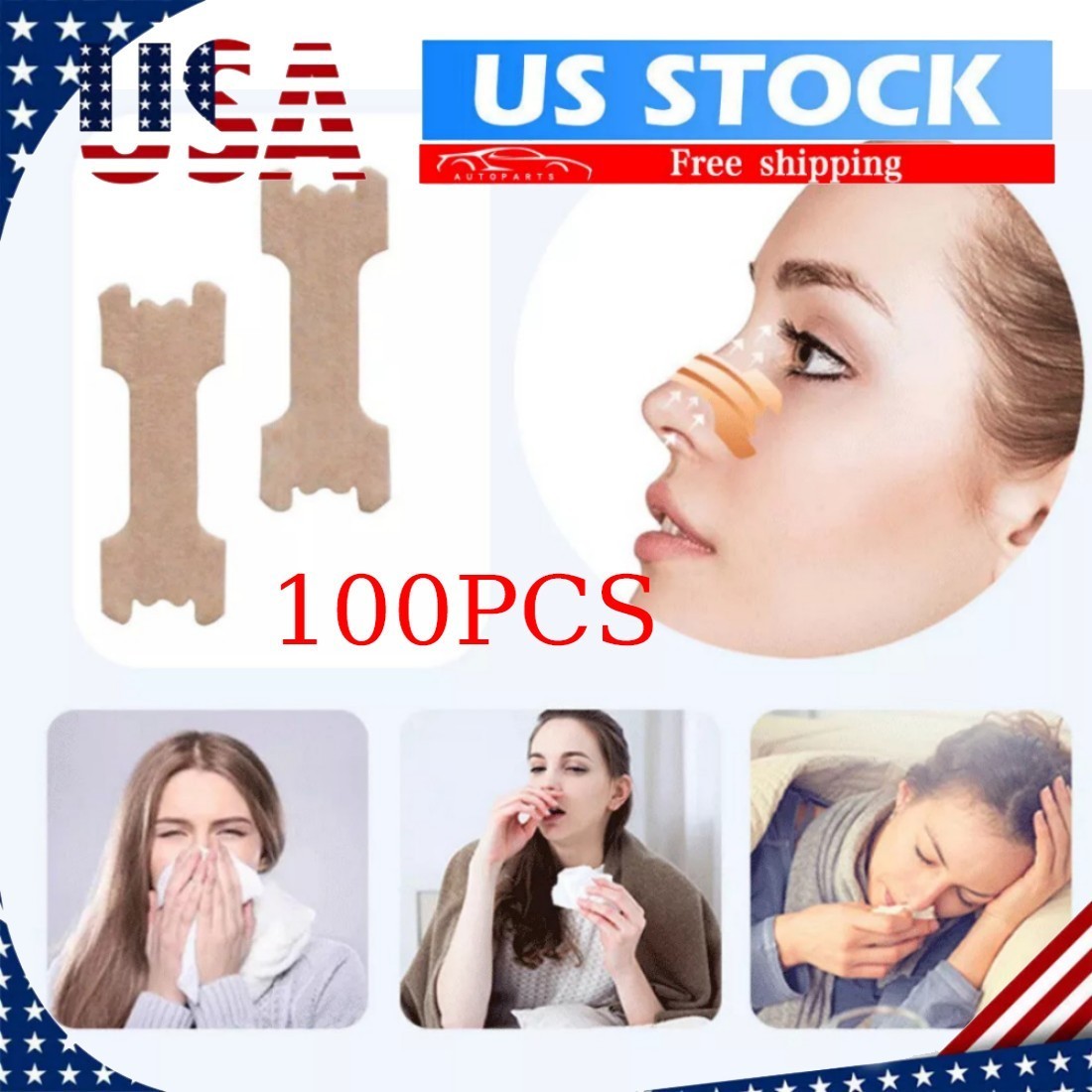 NASAL STRIPS Breathe Nose Better Reduce Snoring Now Apnea Adhesive Right Sleep