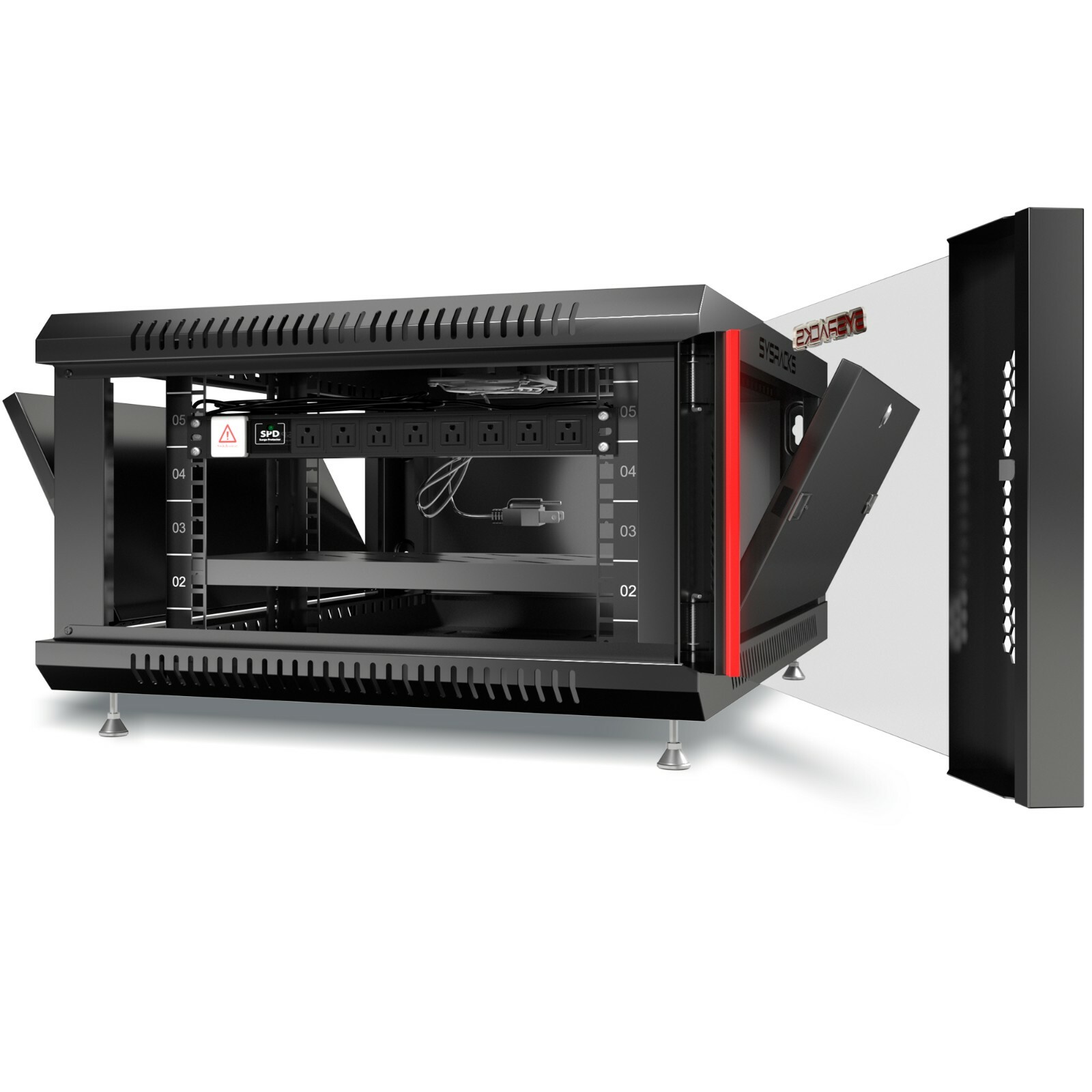 6U 24" Deep Wall Mount IT Network Server Rack Cabinet Enclosure. Free Accessory