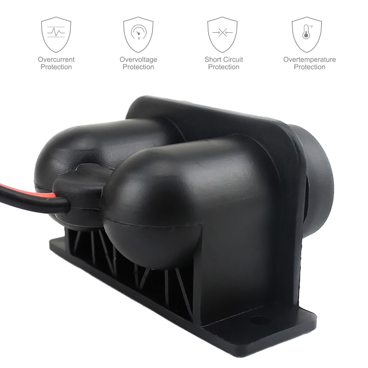 Waterproof Power Dual Socket Car Motorcycle Cigarette Lighter Plug 12V Outlet