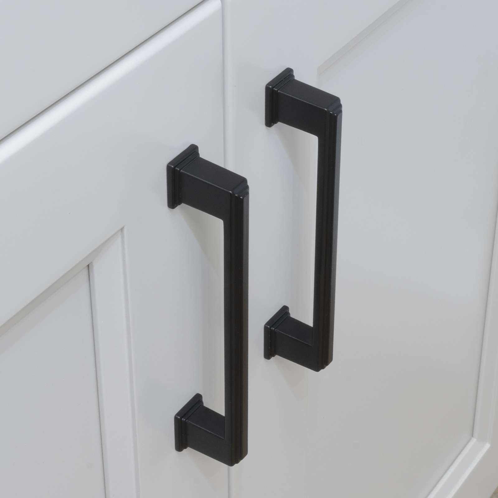 Square Matte Black Solid Cabinet Handles Pulls Kitchen Bathroom Modern Style