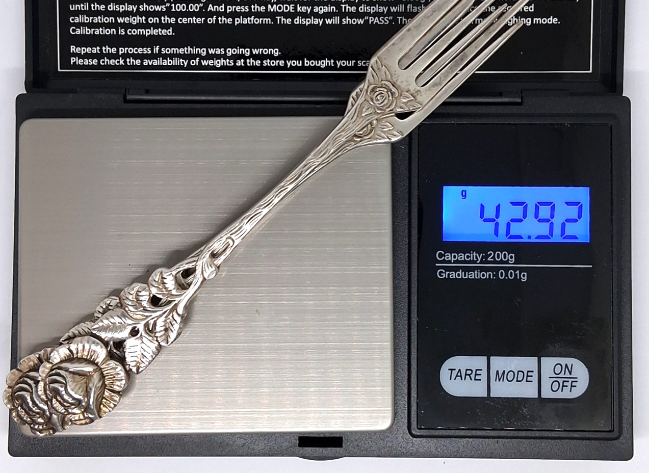 Set of 3 Vintage Antiko 800 Silver Dessert / Pastry Forks Hildesheimer Rose 5"