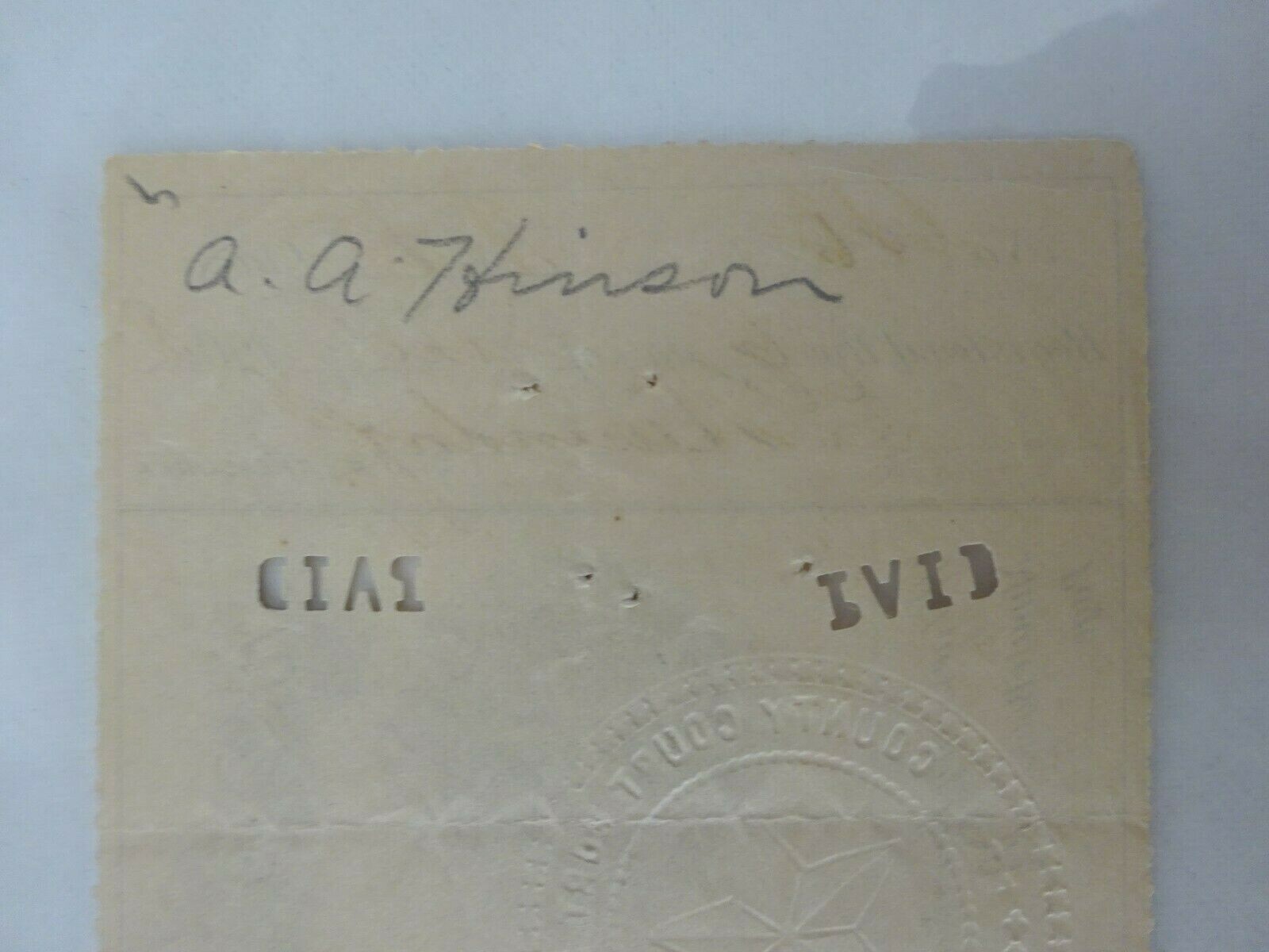 1908 County of Fort Bend, Texas Check Lone Star Seal