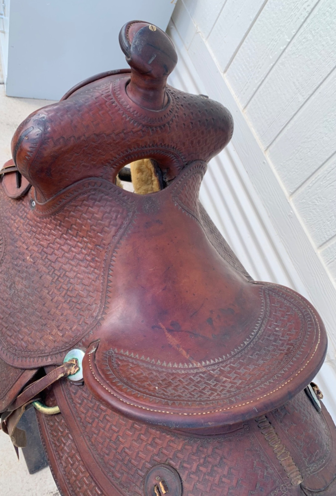 Gorgeous Maker Marked 13.5" Seat Vintage Western Saddle mw