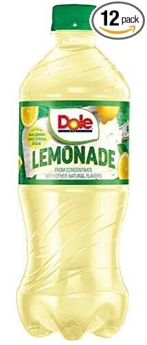 Dole Lemonade 20 Oz Soda Bottles (Pack of 12, Total of 240 FL OZ)