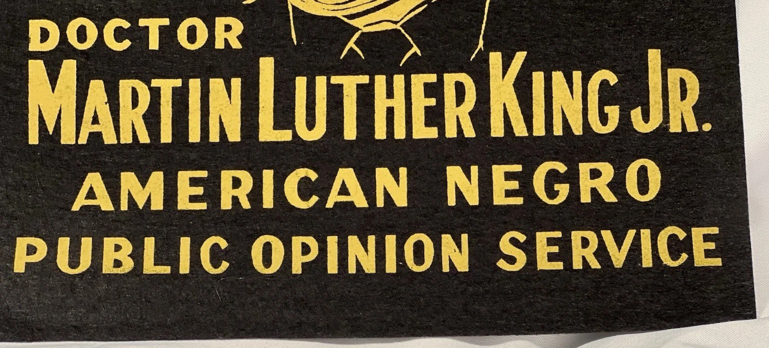 VINTAGE Early 1960s Martin King Luther Civil Rights Large Memorial Felt Banner!!