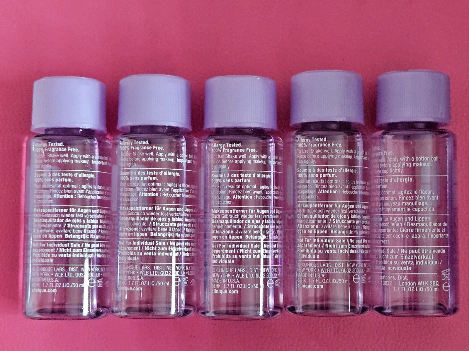 5x Clinique Take The Day Off Makeup Remover For Lids, Lashes &Lips 1.7oz/50ml ea