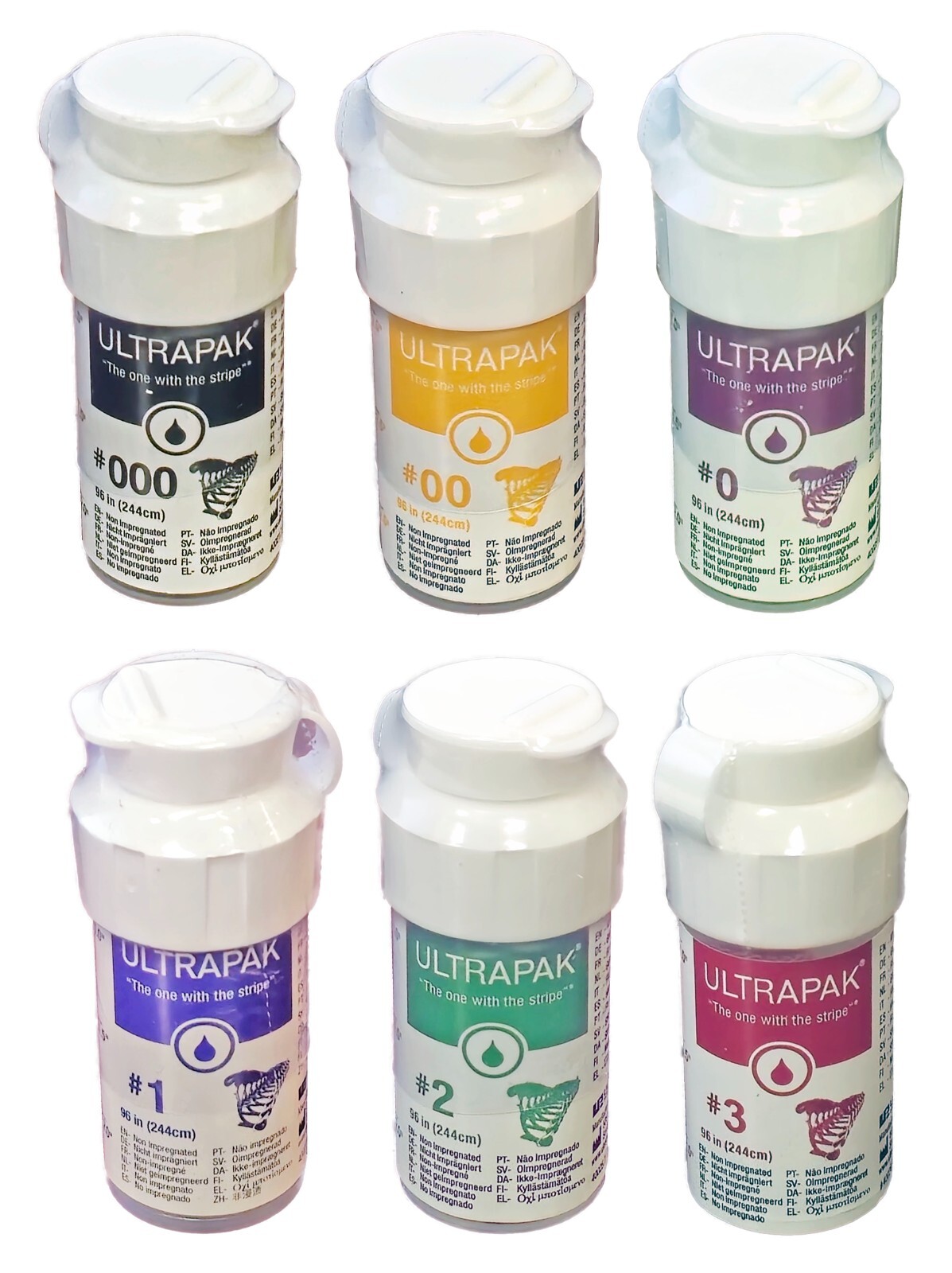 Ultrapak Dental Gingival Retraction Knitted Cord Size 000, 00, 0, 1, 2, 3