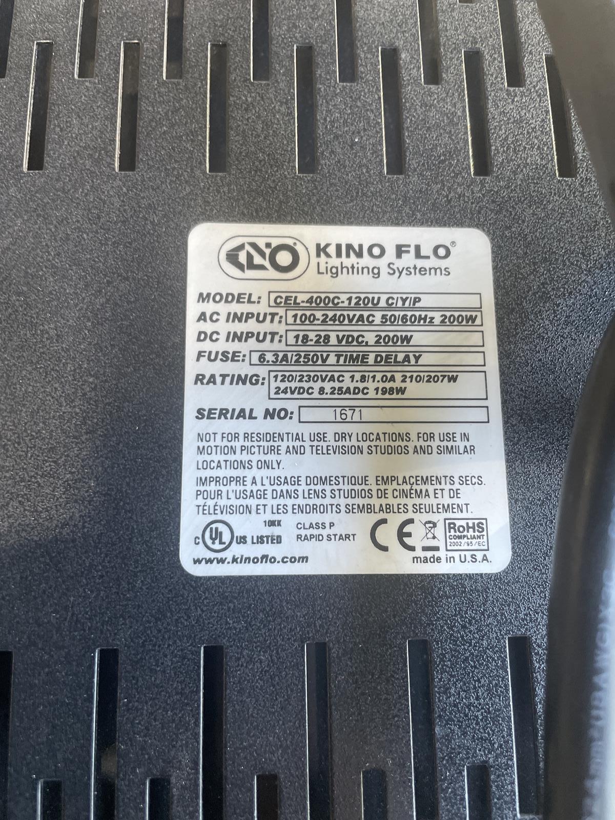 KINO FLO CELEB 400 CEL-400C-120U PROFESSIONAL FILM LIGHT