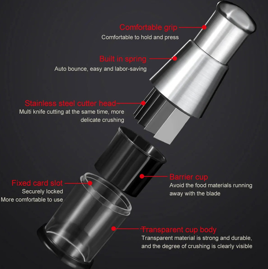 1 pc Manual Garlic Chopper Handheld Crusher Slicer Kitchen Vegetable Tool