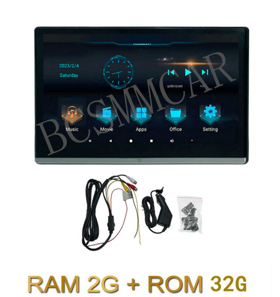 2x Car Headrest Monitor Rear Seat Entertainment TV Video Player IPS Touch Screen