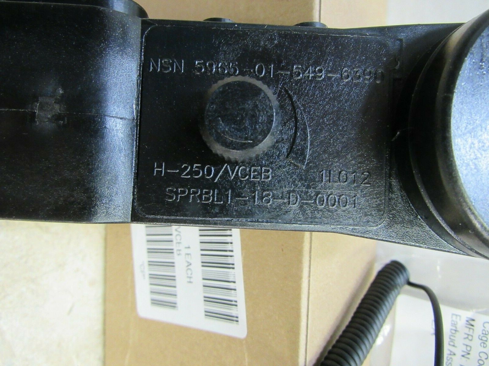 H-250 VCEB US Military Radio Handset with Ear Bud Assembly NIB Volume Control