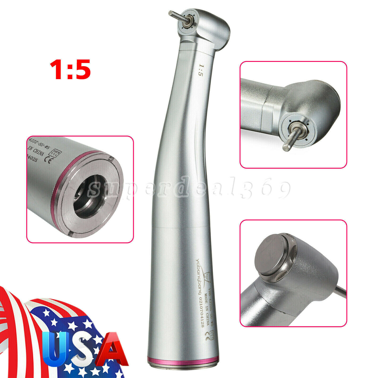 Dental 1:1 1:5 20:1 Implant (LED)low Speed Contra Angle Handpiece Fit NSK E-type