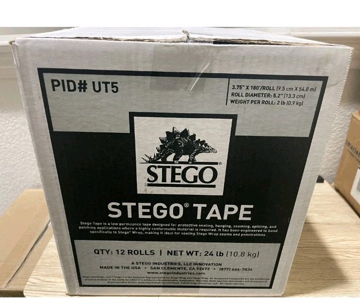 Stego Tape Red (3.75" x 180' ) - New Box of 12 Rolls - 🔥 BEST PRICE ON EBAY 🤑