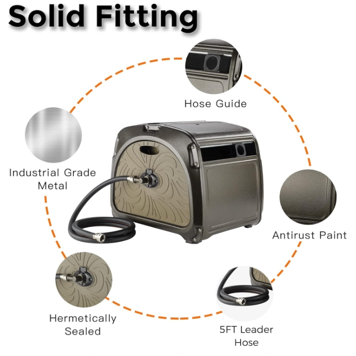 Giraffe Tools Garden Hose Reel Box Outdoor Hideaway Hose Reel