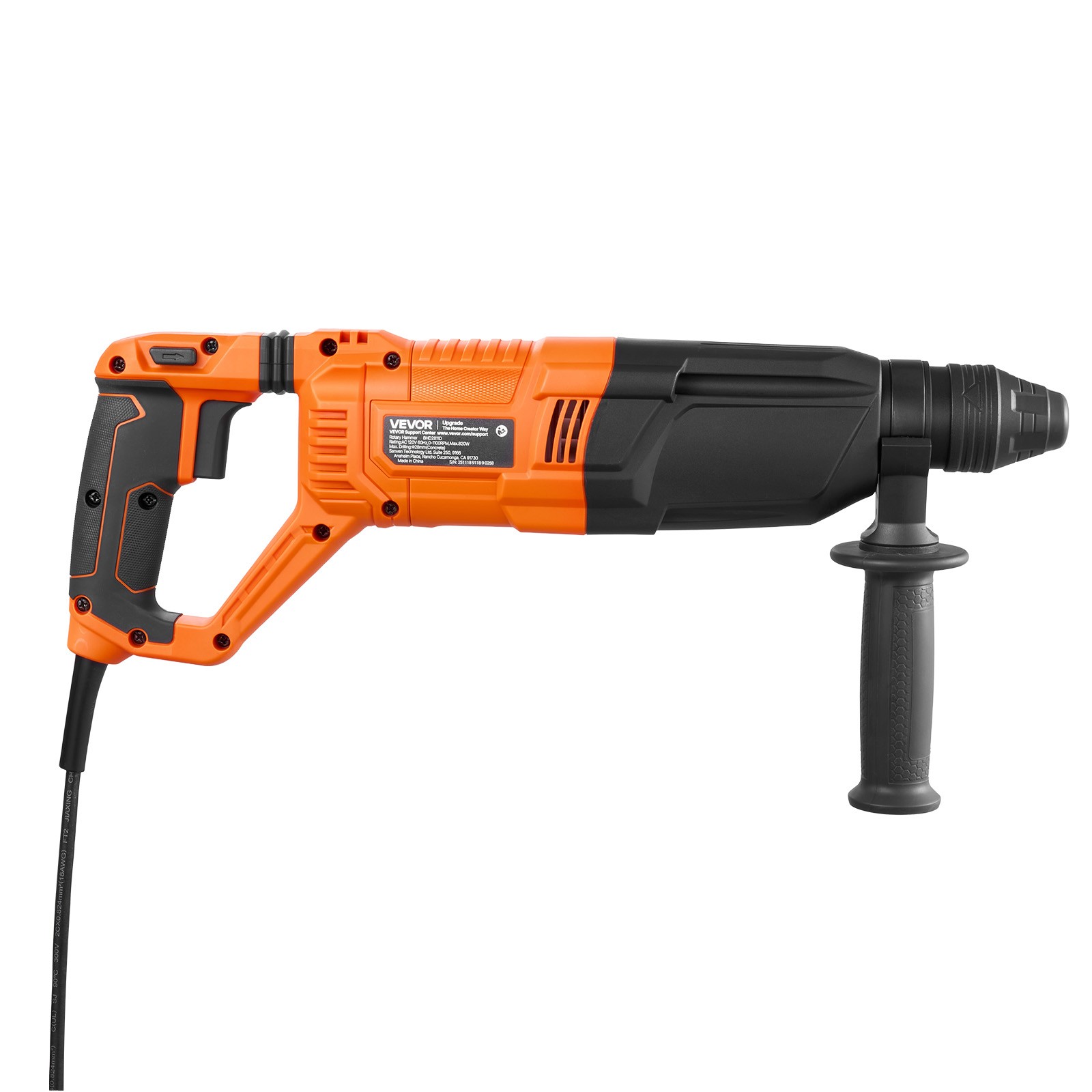 VEVOR Rotary Hammer Drill Rotary Hammer 1-1/8 in SDS-Plus for Concrete Masonry