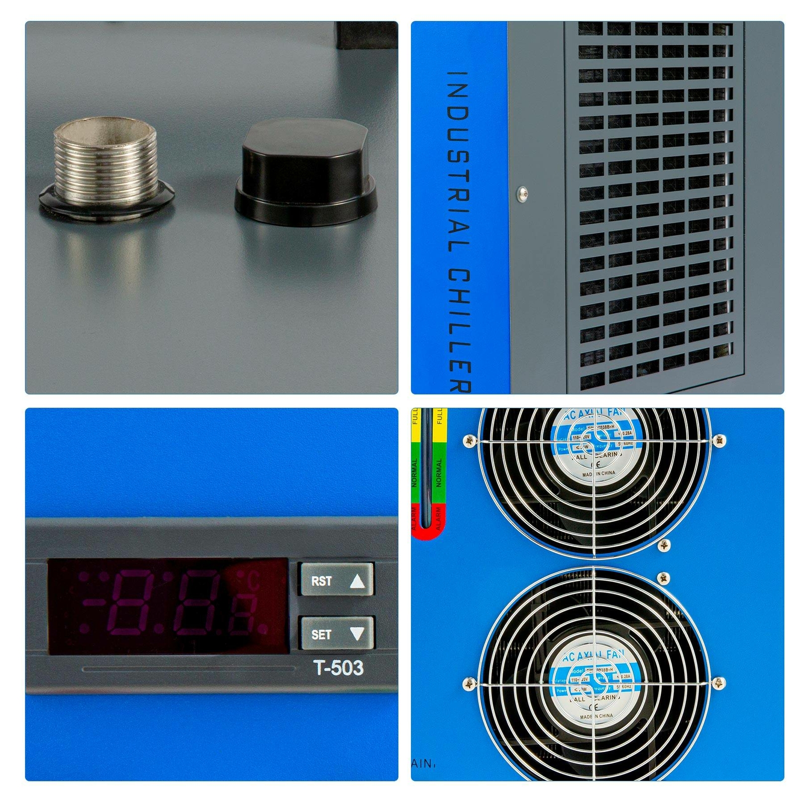 OMTech CW-5200 Industrial Water Chiller for CO2 Laser Engraving Cutting Machines