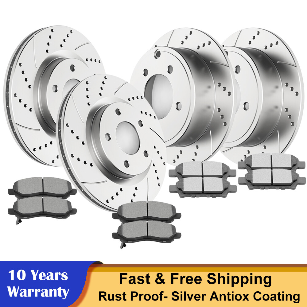 For Jeep Compass Patriot Dodge Avenger Caliber Front Rear Rotors Brakes Pads Kit