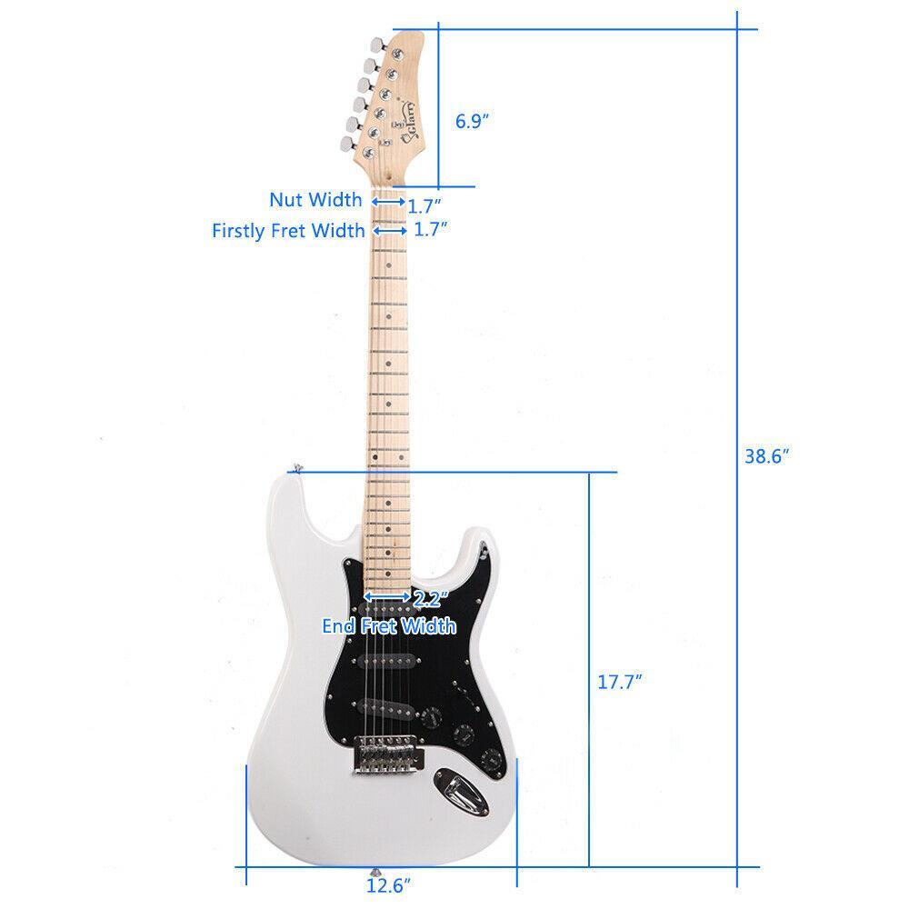 Glarry 39" Full Size Electric Guitar for Beginner with 20W Amp White