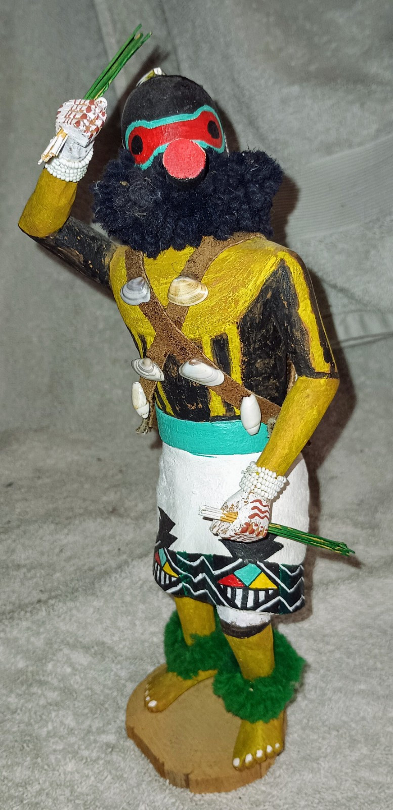 Vintage Well Done Hopi Carved Zuni Warrior Kachina Signed Les Honie