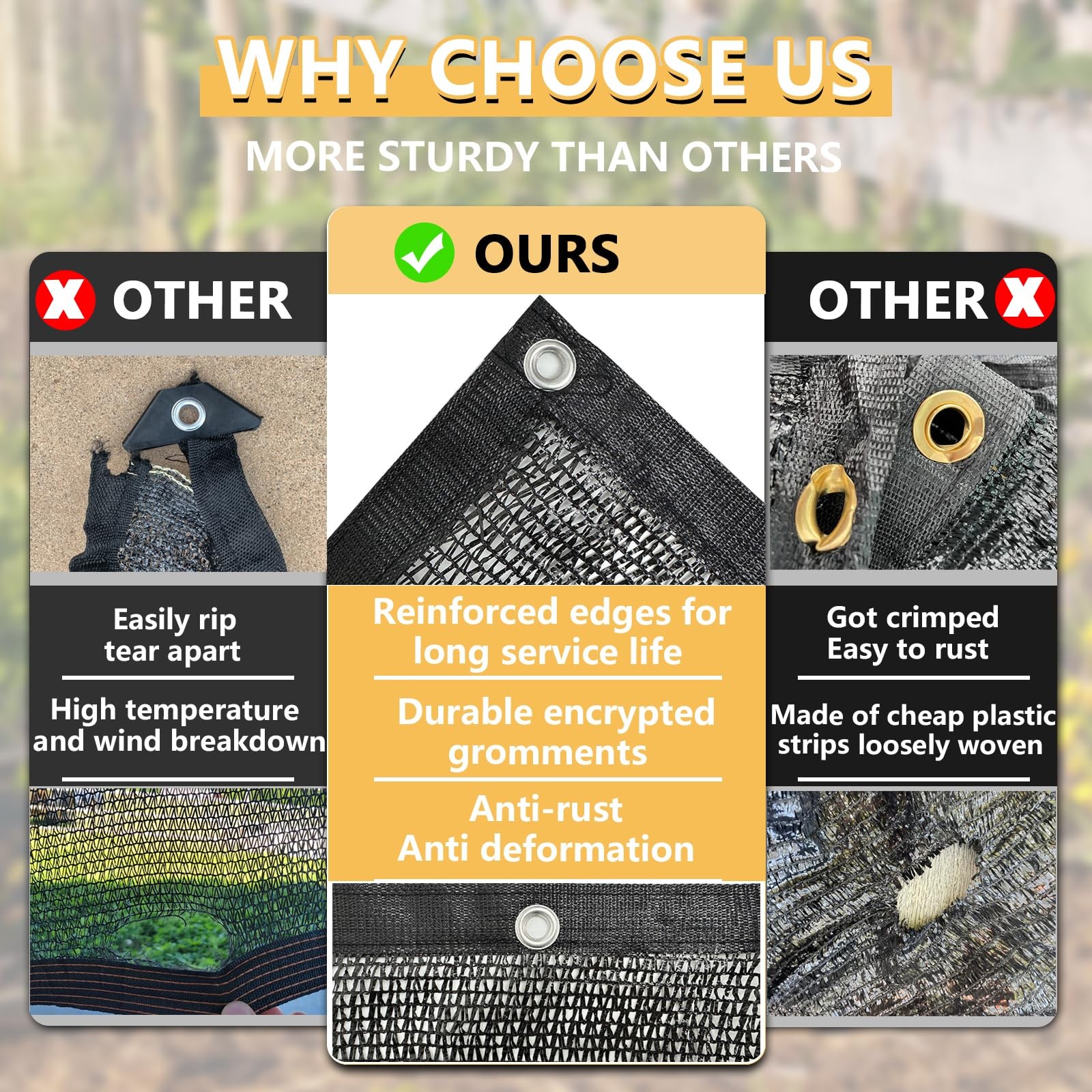 10x20FT 40% Garden Shade Cloth for Plants Heavy Duty Mesh Tarp with Grommets