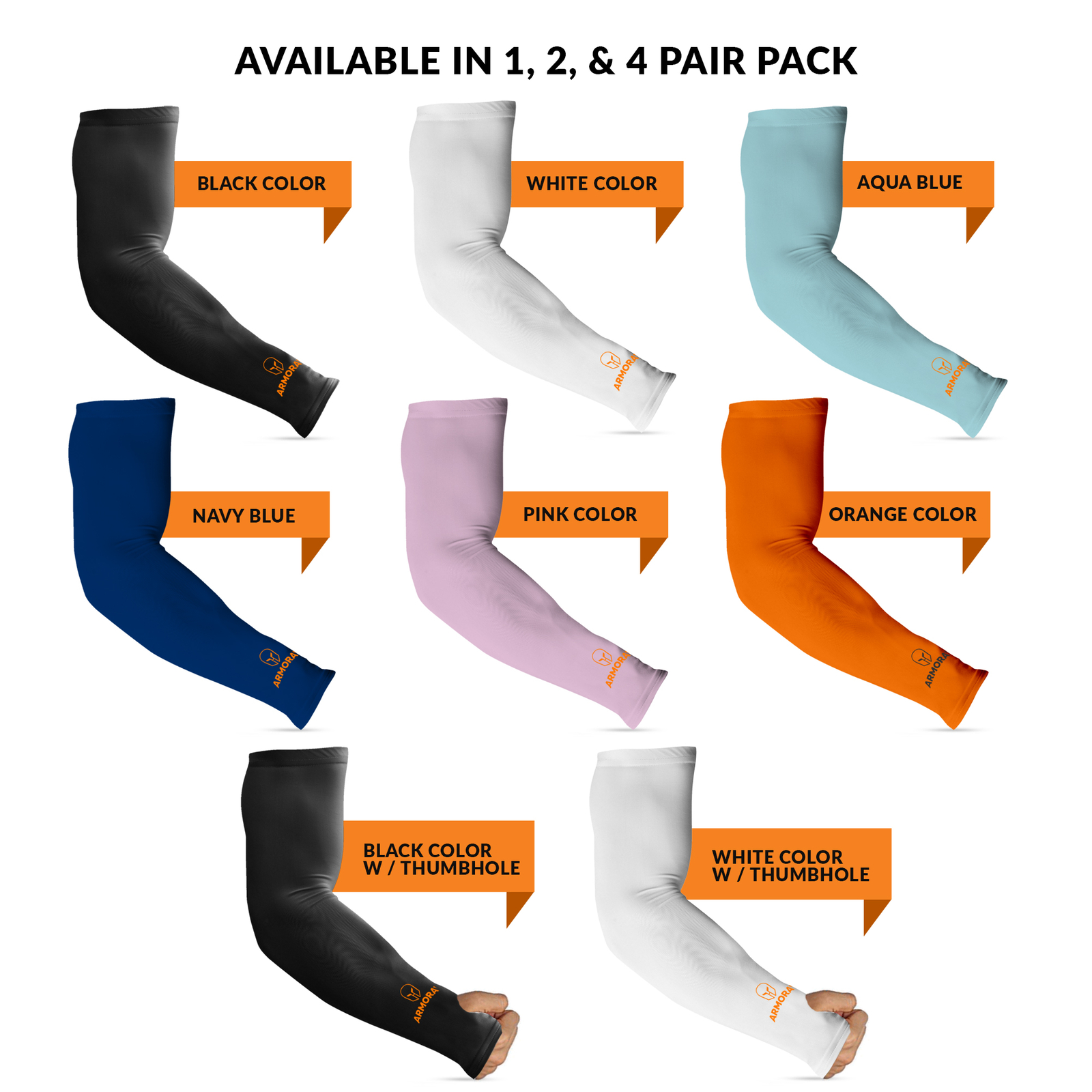 Basketball Arm Sleeves BLACK for Men Women Compression Sleeve Multi Color