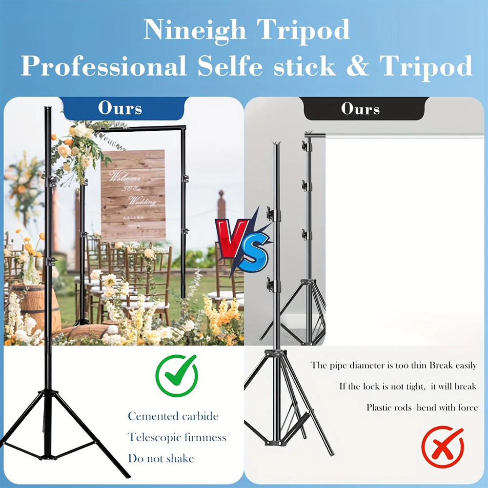 Adjustable Backdrop Stand Background Support System with Carrying Bag + 4 Clamps