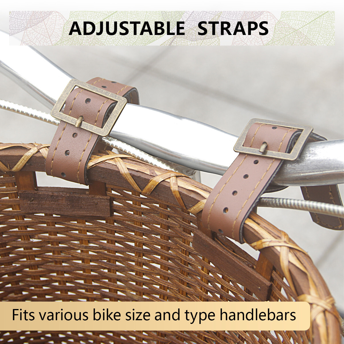 Retro Bike Basket Wicker Woven Bicycle Front Basket Handlebar Storage Basket