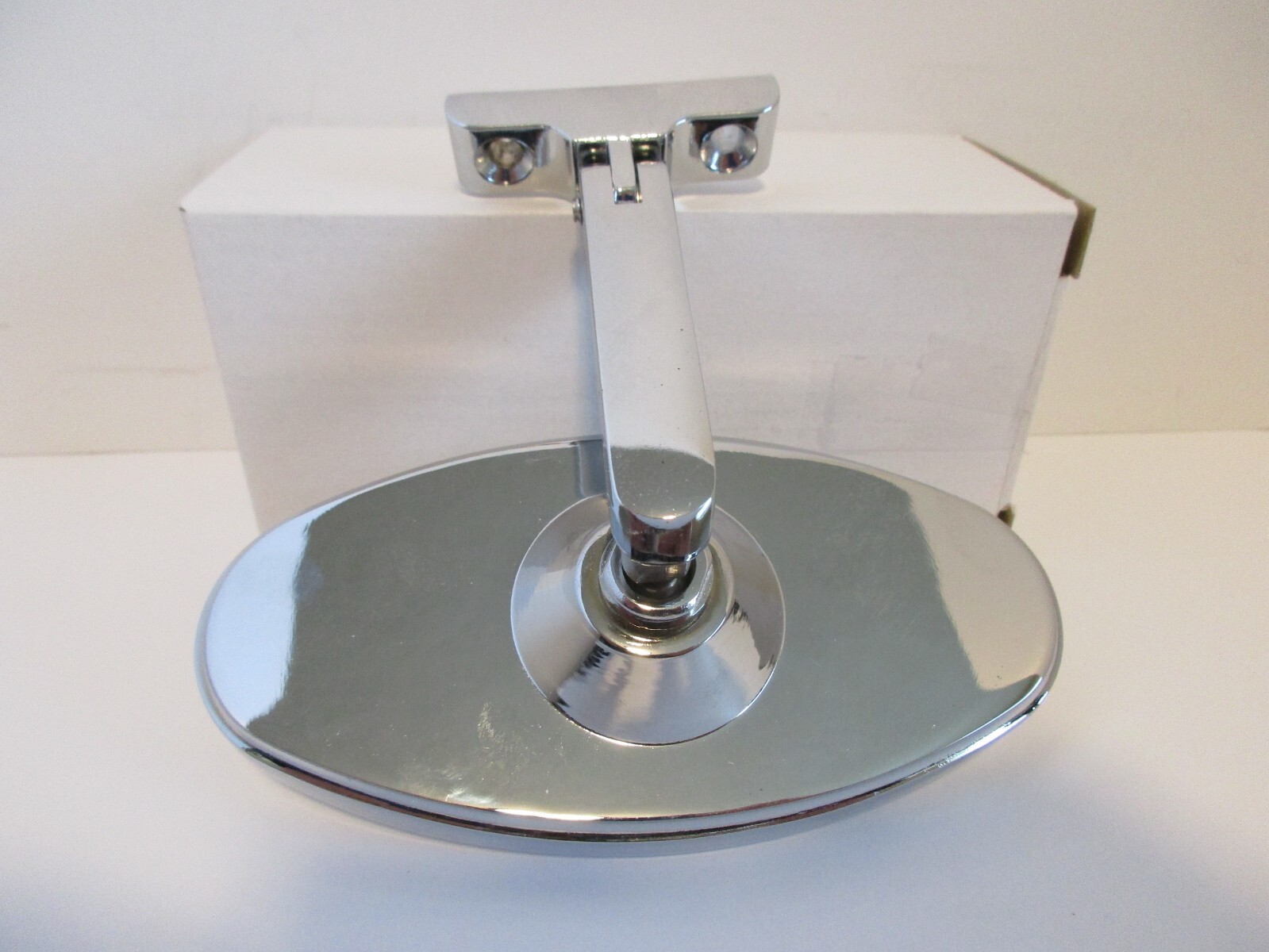 CHROME REAR VIEW MIRROR OVAL BOLT ON UNIVERSAL CUSTOM CLASSIC HOT ROD #6616