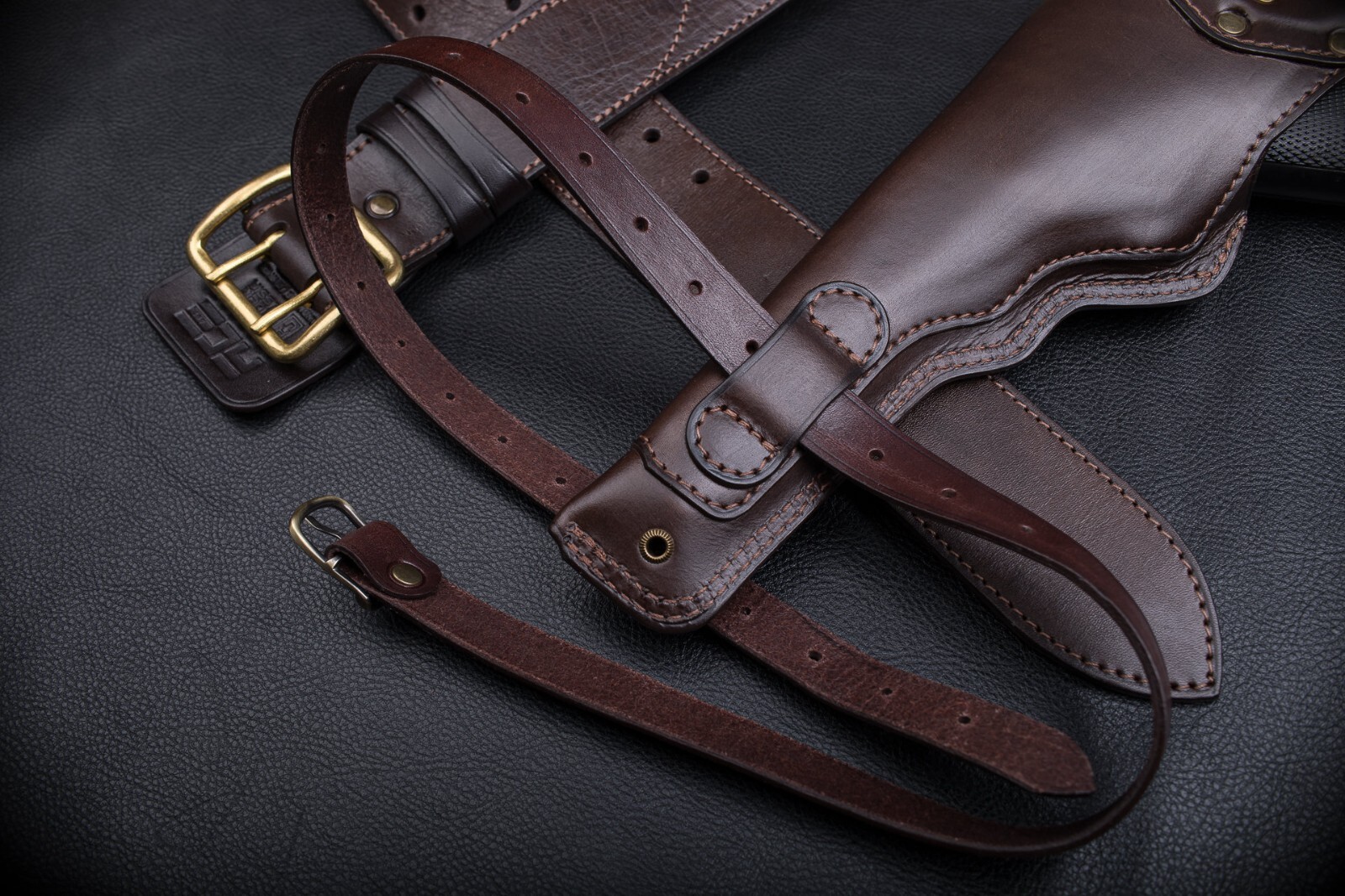 Luger P08 Artillery Custom Made Leather Drop-Leg Holster | Vintage Look Unique