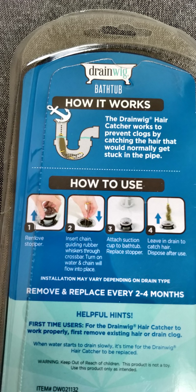 AS SEEN ON TV DRAIN WIG 2 PACK CATCHES HAIR AND PREVENTS CLOGS