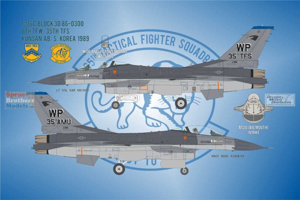 BMA48037 1:48 Bullseye Model Aviation Decals - 'PACAF Vipers' (F-16C F-16CG