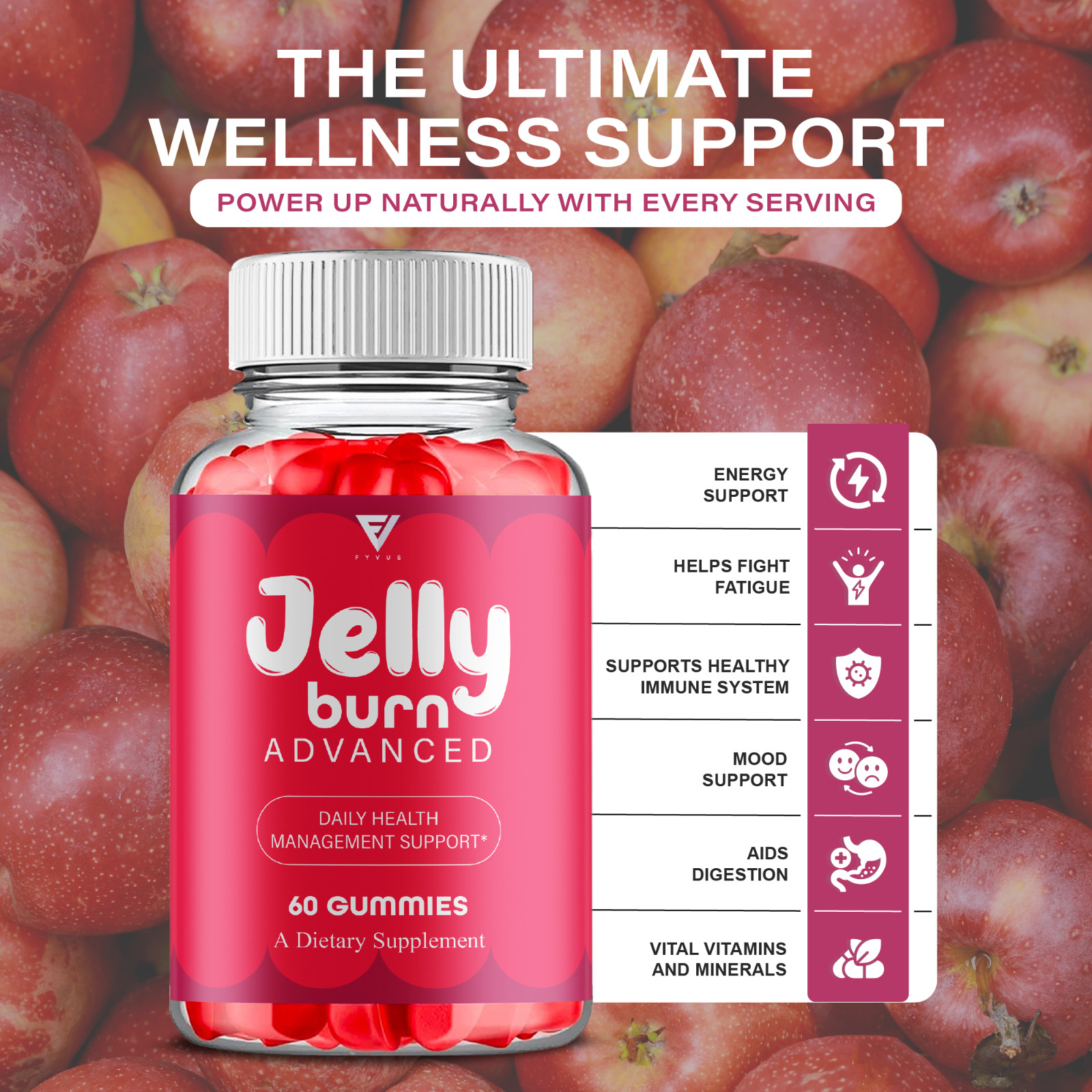 Jelly Burn Advanced Weight Management Gummies, JellyBurn (60 Gummies)