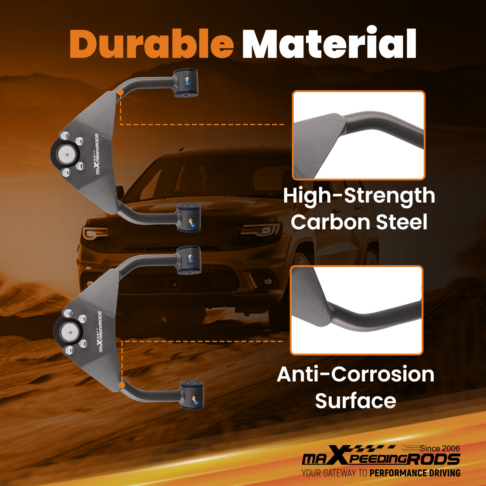 2x Upper Drop Alignment Control Arms Drop Kit for 1999-06 Silverado Sierra 1500