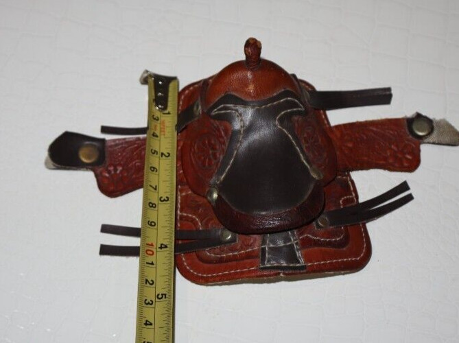 Vtg Miniature Small Tooled Leather Horse Western Saddle