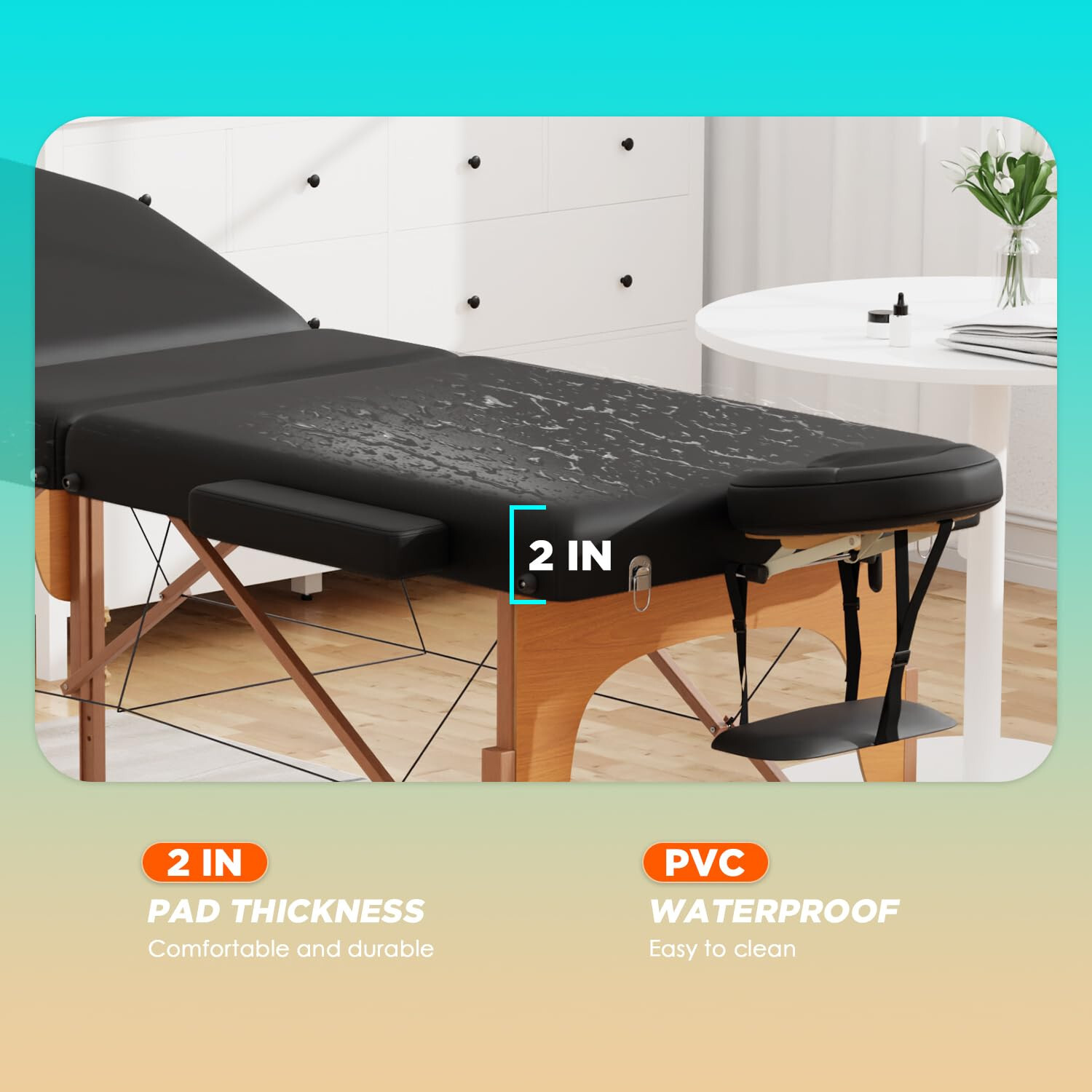 Massage Table Protable Massage Bed 28 in Wide Lash Bed Height Adjustable Bed