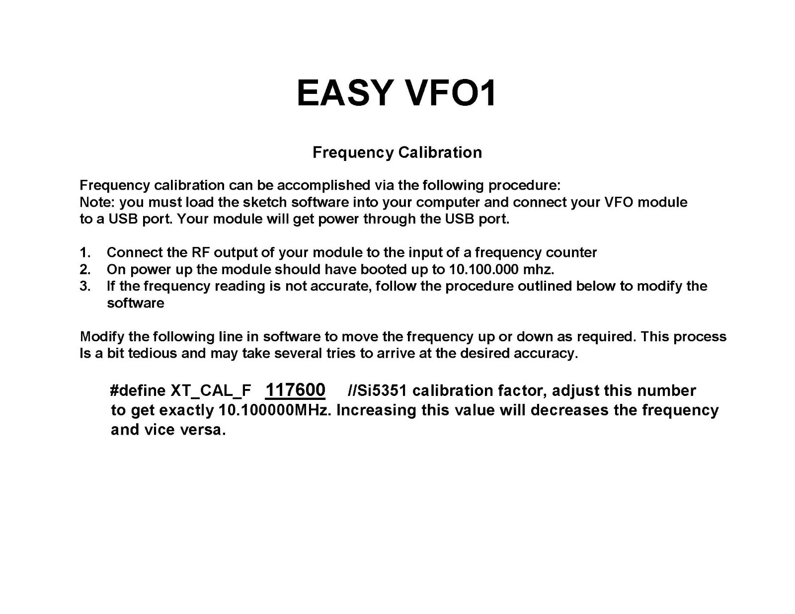 Digital VFO MODEL VFO1