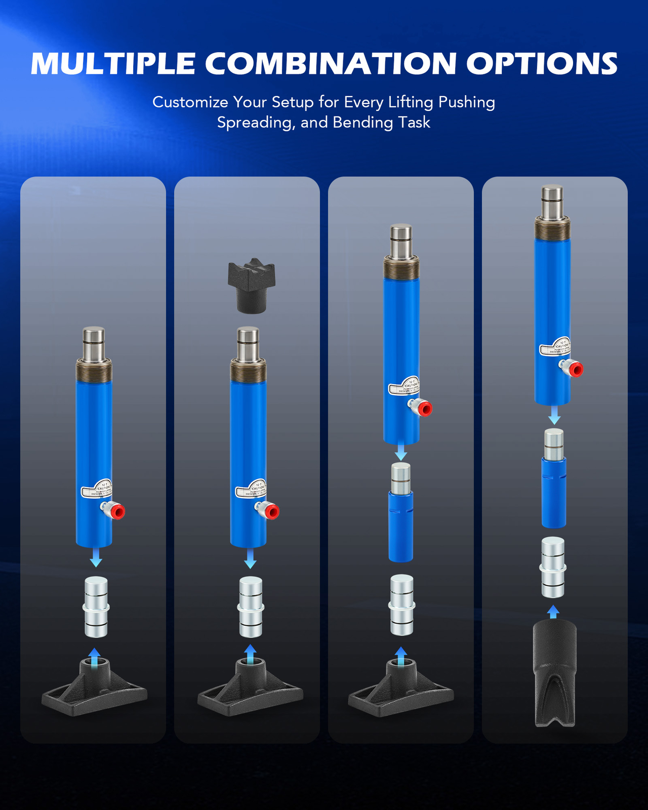 OMT 12 Ton Hydraulic Jack Air Pump Lift Ram Body Frame Porta Power Repair Kits