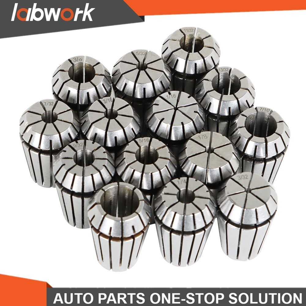 Labwork 14 Pack ER20 Spring Collet Set Fit For CNC Milling Lathe Tool Engraving