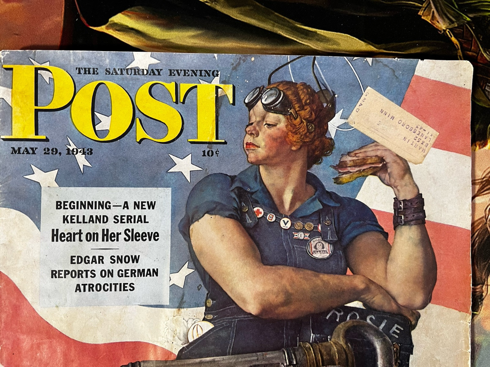 Norman Rockwell Rosie Rivitor Saturday Evening Post May 29, 1943-Free Shipping